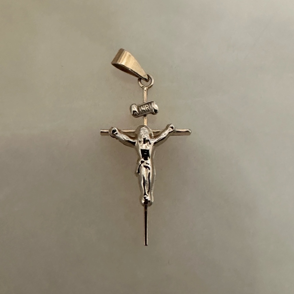14k Solid Gold Jacmel Crucifix - Picture 2 of 12